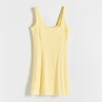 Sukienka mini z wiskozy - Żółty