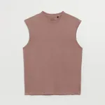 Luźna koszulka bez rękawów Basic różowa - Fioletowy
