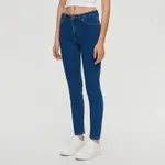Granatowe jeansy skinny fit z regularnym stanem - Niebieski