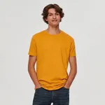 Gładka koszulka Basic z okrągłym dekoltem pomarańczowa - Pomarańczowy