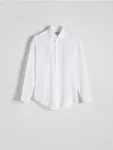 Koszula o dopasowanym kroju, wykonana z bawełnianej tkaniny. - biały