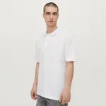 Luźna koszulka polo biała - Kremowy