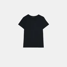 Czarna koszulka z bawełny - Czarny