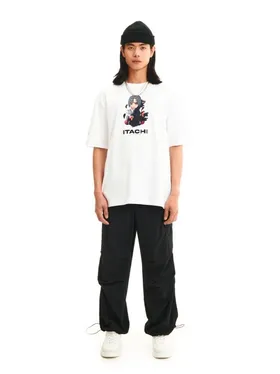 Biała koszulka z nadrukiem Naruto