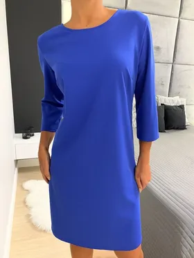 Kobaltowa Sukienka z Kokardką 6528-75-E