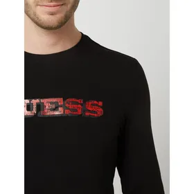 Guess Bluzka z długim rękawem o kroju slim fit z logo