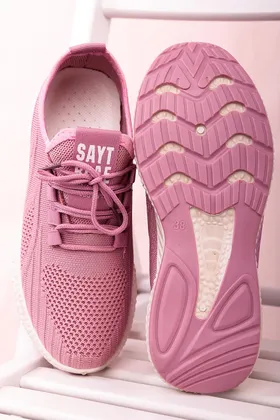 Różowe buty sportowe sznurowane Casu 204/42P