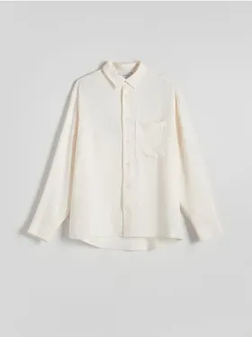 Koszula o swobodnym kroju, wykonana z tkaniny z lyocellem. - złamana biel