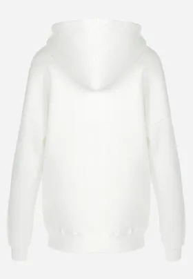 Biała Bluza Kangurka z Polarem Fasa