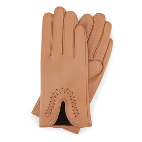 Damskie rękawiczki skórzane z wcięciem