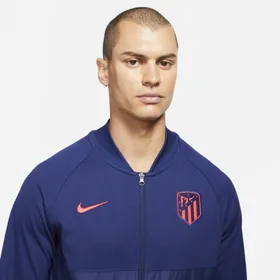 Męska dresowa bluza piłkarska z zamkiem na całej długości Atlético Madryt - Niebieski