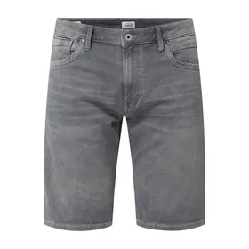 Pepe Jeans Szorty jeansowe o kroju tapered fit z dzianiny dresowej stylizowanej na denim model ‘Stanley’