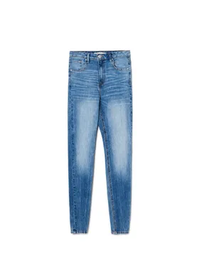 Niebieskie jeansy skinny high waist