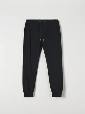 Spodnie o kroju jogger fit uszyte z baweły z domieszką elastycznych włókien. - czarny