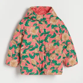 Pikowana kurtka w kwiaty - Różowy