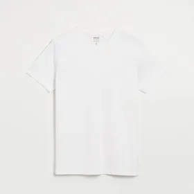 Koszulka z dekoltem w serek biała - Biały