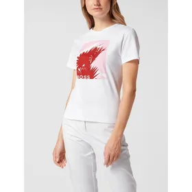 BOSS Casualwear T-shirt z czystej bawełny z kwiatowym nadrukiem