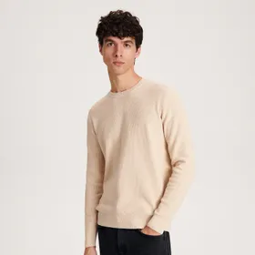 Bawełniany sweter - Kremowy