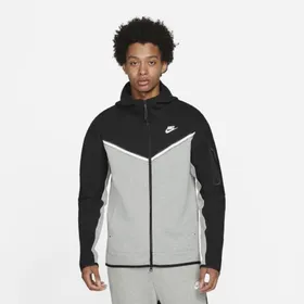 Męska bluza z kapturem i zamkiem na całej długości Nike Sportswear Tech Fleece - Czerń