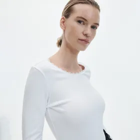 Bawełniana bluzka - Biały
