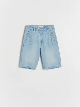 Jeansowe szorty wide leg - Niebieski