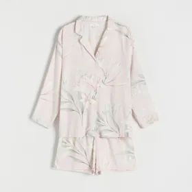 Dwuczęściowa piżama z wiskozy - Różowy