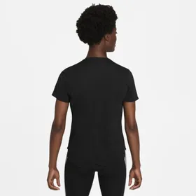 Damska koszulka z krótkim rękawem o standardowym kroju Nike Dri-FIT One - Czerń