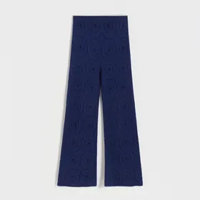 Ażurowe spodnie - Granatowy