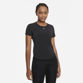 Damska koszulka z krótkim rękawem o standardowym kroju Nike Dri-FIT One Luxe - Czerń