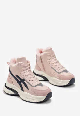 Różowe Sneakersy za Kostkę na Platformie Eloriane