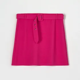 Spódnica mini z paskiem - Różowy