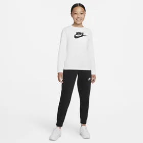 T-shirt z długim rękawem dla dużych dzieci (dziewcząt) Nike Sportswear - Biel
