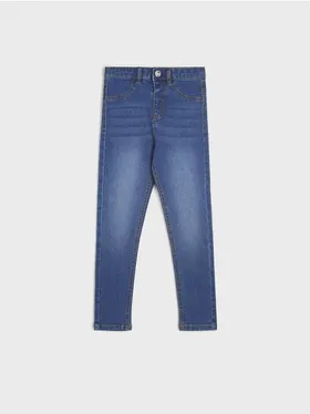 Wygodne jeansy wykonane z bawenianej tkaniny. - niebieski