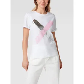 BOSS Casualwear T-shirt z nadrukiem w kontrastowym kolorze
