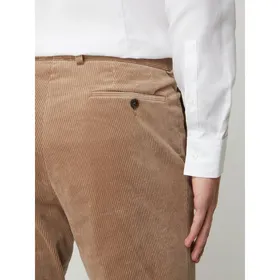 Carl Gross Spodnie do garnituru o kroju slim fit ze sztruksu model ‘Shiver’