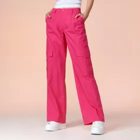 Spodnie cargo - Różowy