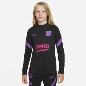 Treningowa koszulka piłkarska dla dużych dzieci FC Barcelona Strike Nike Dri-FIT - Czerń