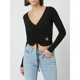 Calvin Klein Jeans Bluzka krótka z dekoltem w serek