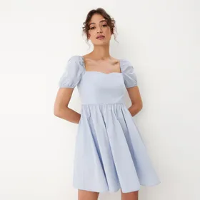Błękitna sukienka mini - Niebieski