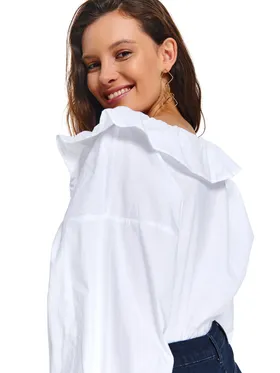 Koszula damska z falbaną przy dekolcie