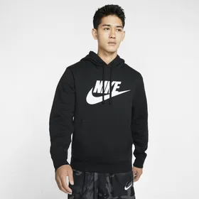 Męska bluza z kapturem i grafiką Nike Sportswear Club Fleece - Czerń