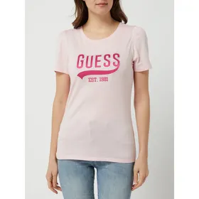 Guess T-shirt z mieszanki bawełny i modalu