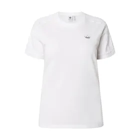 adidas Originals T-shirt z bawełny z paskami z logo