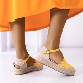 Żółty sandały na platformie a'la espadryle Ritisa - Obuwie - Żółty