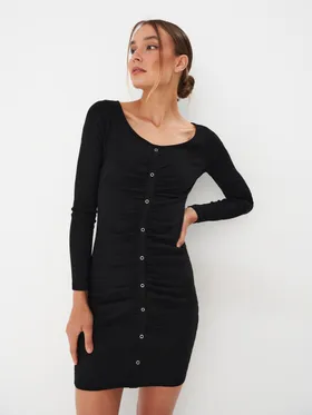 Dopasowana sukienka mini - Czarny