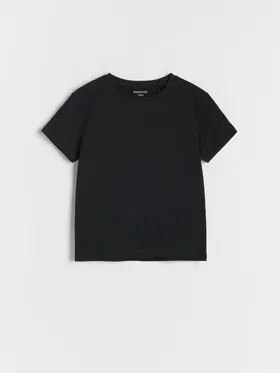 Bawełniany t-shirt basic - Czarny