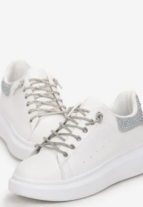Biało-Srebrne Sneakersy Naimasa