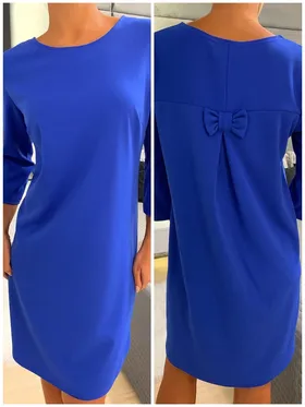 Kobaltowa Sukienka z Kokardką 6528-75-E