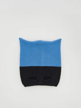 Strukturalna czapka z uszami - Niebieski