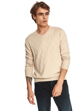 Sweter w żakardowy wzór z miękkiej dzianiny